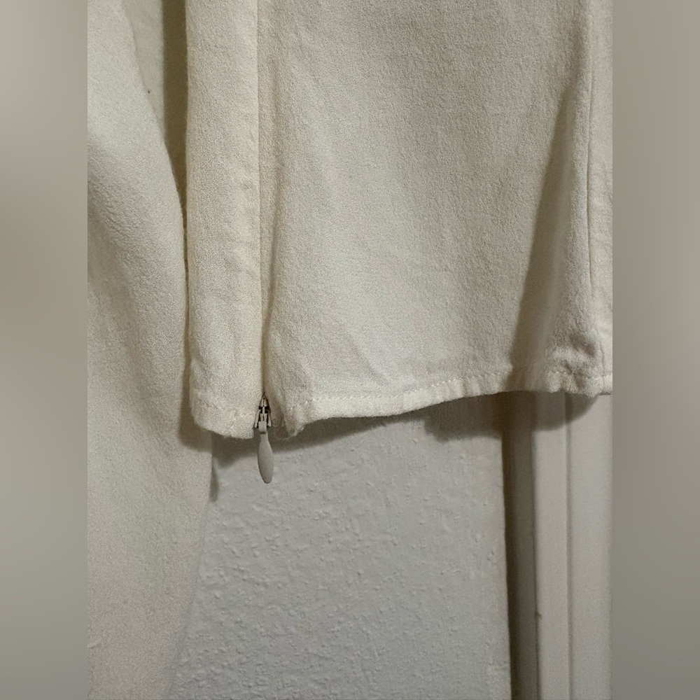 Reformation Nadene Top Ivory Lace Trim Blouse Viscose - Picture 11 of 15